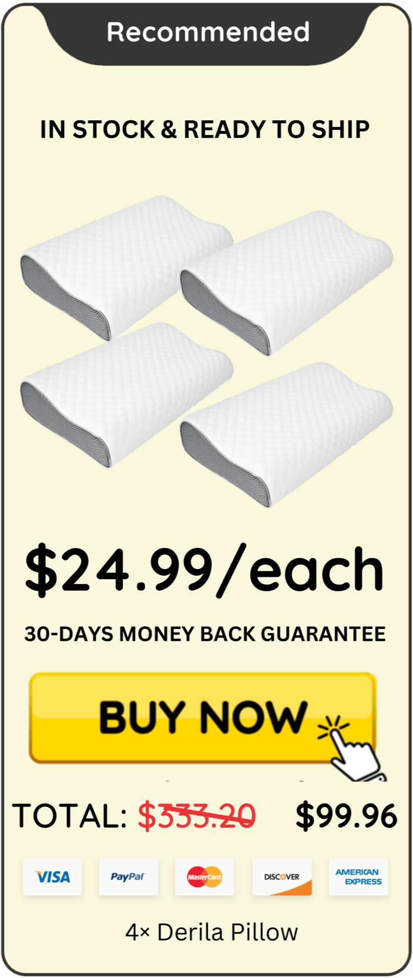 Derila Pillow Package price
